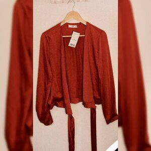 MNG Mango Orange Blouse 'Punti' (L)